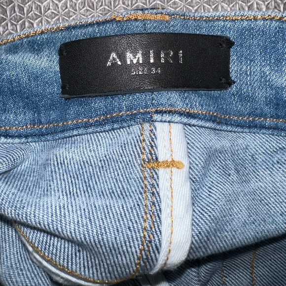 AMIRI Slim Fit Distressed Jeans - Light Blue - Picture 6 of 6